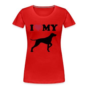 German Shorthaired Pointer - T-shirt bio Premium Femme - rouge - Devant - Mia (176cm)