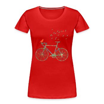 fahrrad e 4 - Frauen Premium Bio T-Shirt - Rot - Vorne - Mia (176cm)