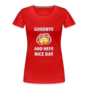 Funny Beer Sayings Malle Grilling - Women's Premium Organic T-Shirt - red - Front - Mia (176cm)