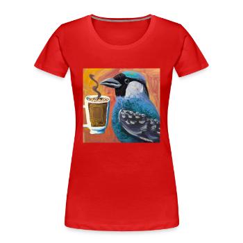 Café? - T-shirt bio Premium Femme - rouge - Devant - Mia (176cm)