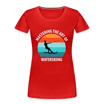 Ski nautique, ski nautique, skieurs nautiques - T-shirt bio Premium Femme - rouge - Devant - Mia (176cm)