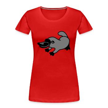 Schnabeltier - Frauen Premium Bio T-Shirt - Rot - Vorne - Mia (176cm)