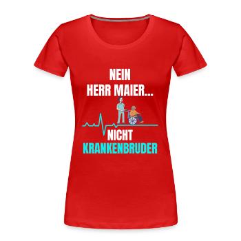 Pfleger Kranken Pfleger Altenpflege Kollektion - Frauen Premium Bio T-Shirt - Rot - Vorne - Mia (176cm)