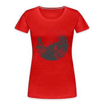 Refugees Welcome - Frauen Premium Bio T-Shirt - Rot - Vorne - Mia (176cm)