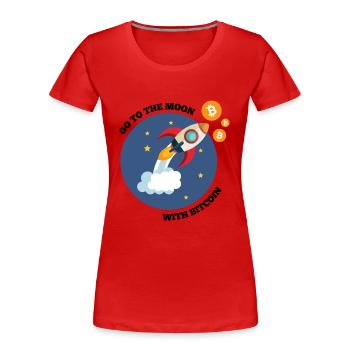 Bitcoin Blockchain Bullenlauf - Frauen Premium Bio T-Shirt - Rot - Vorne - Mia (176cm)