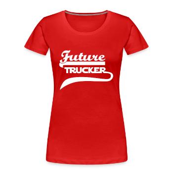 Truck Trucker - Women's Premium Organic T-Shirt - red - Front - Mia (176cm)