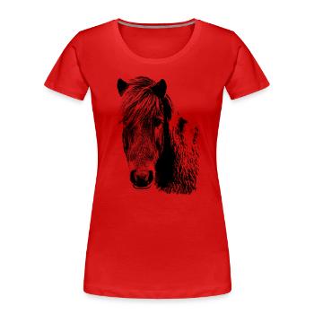 portait of a iceland horse / Islandpferd - Frauen Premium Bio T-Shirt - Rot - Vorne - Mia (176cm)