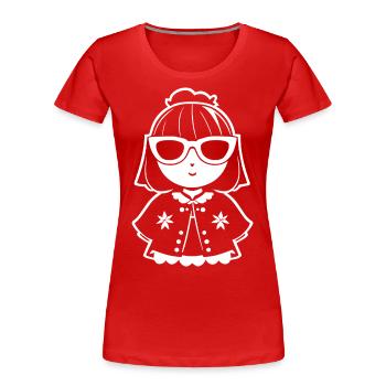 Mignon Anime Girl Gothique Manga Lunettes de soleil de conte de fées - T-shirt bio Premium Femme - rouge - Devant - Mia (176cm)