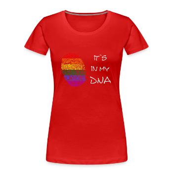 Lgbtq, LGBTQ, LGBT, lgbt, LGBT is in my DNA - Frauen Premium Bio T-Shirt - Rot - Vorne - Mia (176cm)