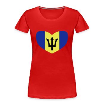 Ich liebe Barbados - Frauen Premium Bio T-Shirt - Rot - Vorne - Mia (176cm)