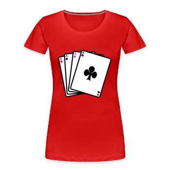 Poker - Karten - Frauen Premium Bio T-Shirt - Rot - Vorne - Mia (176cm)