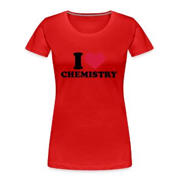 Chemie - Frauen Premium Bio T-Shirt - Rot - Vorne - Mia (176cm)