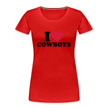 Cowboy - Frauen Premium Bio T-Shirt - Rot - Vorne - Mia (176cm)