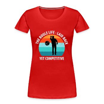 Boule Petanque Boccia Boules - Frauen Premium Bio T-Shirt - Rot - Vorne - Mia (176cm)