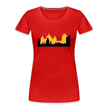 Leipzig Skyline - T-shirt bio Premium Femme - rouge - Devant - Mia (176cm)