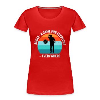 Boule Petanque Boccia Boules - Frauen Premium Bio T-Shirt - Rot - Vorne - Mia (176cm)
