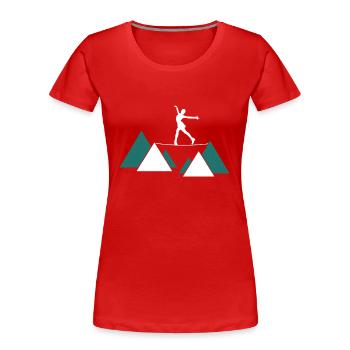 slackline slacken seilakrobatin seilartist balance - Frauen Premium Bio T-Shirt - Rot - Vorne - Mia (176cm)
