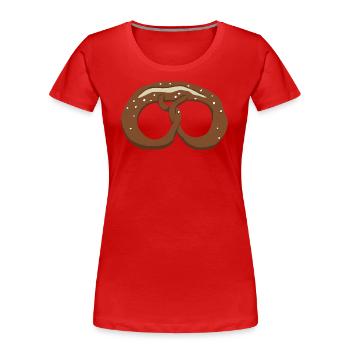 Brezel - Frauen Premium Bio T-Shirt - Rot - Vorne - Mia (176cm)