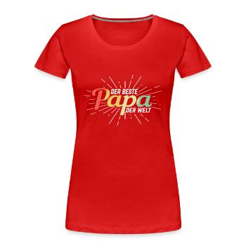 Der Beste Papa der Welt - Frauen Premium Bio T-Shirt - Rot - Vorne - Mia (176cm)