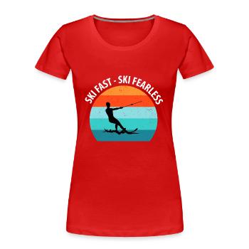 Ski nautique, ski nautique, skieurs nautiques - T-shirt bio Premium Femme - rouge - Devant - Mia (176cm)