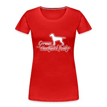 German Shorthaired Pointer Jagdhunde Hund Wilsigns - Frauen Premium Bio T-Shirt - Rot - Vorne - Mia (176cm)