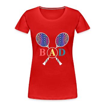 badminton crossminton badminton racket - Women's Premium Organic T-Shirt - red - Front - Mia (176cm)