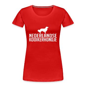Nederlandse Kooikerhondje Hunderasse Wilsigns - Frauen Premium Bio T-Shirt - Rot - Vorne - Mia (176cm)