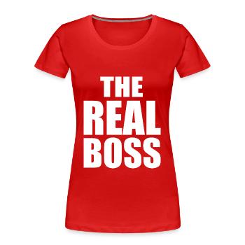 The real boss - T-shirt bio Premium Femme - rouge - Devant - Mia (176cm)