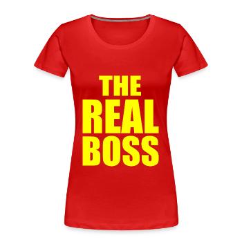 The real boss - T-shirt bio Premium Femme - rouge - Devant - Mia (176cm)