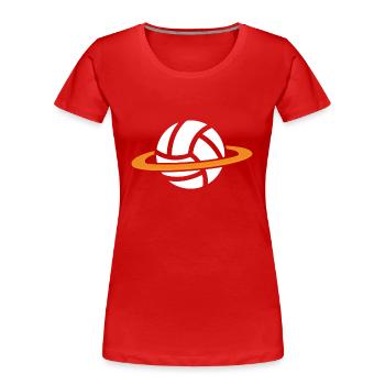 handball handballeur handball-galaxy - T-shirt bio Premium Femme - rouge - Devant - Mia (176cm)