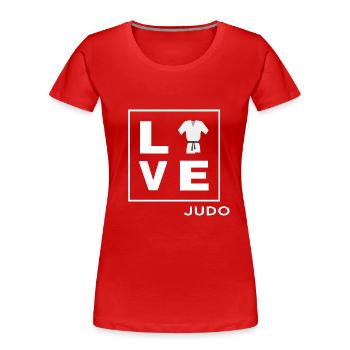 Judoka Judo Arts Martiaux JUDO-amour - T-shirt bio Premium Femme - rouge - Devant - Mia (176cm)