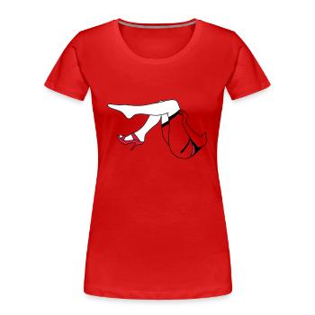 jambes de femme_d1 - T-shirt bio Premium Femme - rouge - Devant - Mia (176cm)