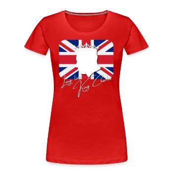 Britischer König Krönung Charles England Flagge - Frauen Premium Bio T-Shirt - Rot - Vorne - Mia (176cm)