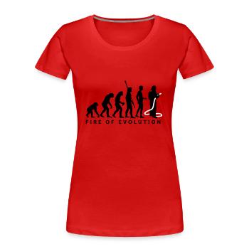 evolution_feuerwehr_2c - T-shirt bio Premium Femme - rouge - Devant - Mia (176cm)