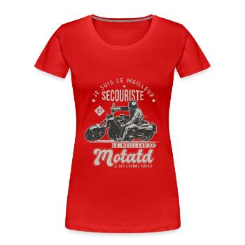 Motard le meilleur secouriste cadeau cool - T-shirt bio Premium Femme - rouge - Devant - Mia (176cm)