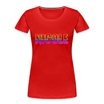 nicole rs regenbogen - Frauen Premium Bio T-Shirt - Rot - Vorne - Mia (176cm)
