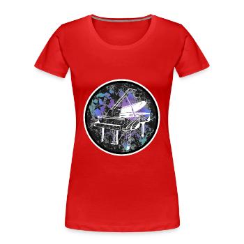 Klavierdesign - Frauen Premium Bio T-Shirt - Rot - Vorne - Mia (176cm)