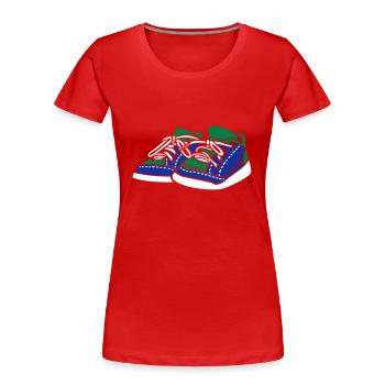 bunte baby trainers - Frauen Premium Bio T-Shirt - Rot - Vorne - Mia (176cm)