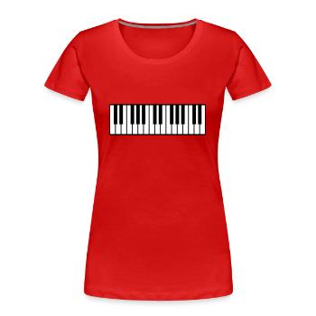 piano, clavier, touches de piano, musique - T-shirt bio Premium Femme - rouge - Devant - Mia (176cm)