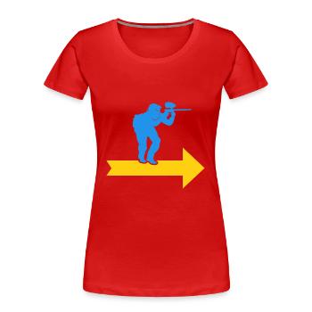 Paintball Gotcha Paintballspieler Markierer - Frauen Premium Bio T-Shirt - Rot - Vorne - Mia (176cm)
