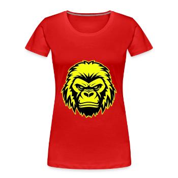 Gorilla Head Portrait Icon - Women's Premium Organic T-Shirt - red - Front - Mia (176cm)