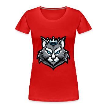 Couronne de tête de chat - T-shirt bio Premium Femme - rouge - Devant - Mia (176cm)