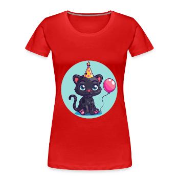 Bébé d’anniversaire de panthère - T-shirt bio Premium Femme - rouge - Devant - Mia (176cm)