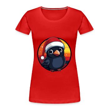 Noël de Raven Crow Noël - T-shirt bio Premium Femme - rouge - Devant - Mia (176cm)