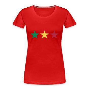 Reggae Star, Music, Rastafari, Jamaica, Jah, Rasta - T-shirt bio Premium Femme - rouge - Devant - Mia (176cm)