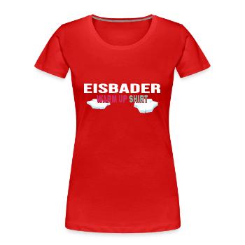 Bain de glace « warm-up-shirt » Natation hivernale - T-shirt bio Premium Femme - rouge - Devant - Mia (176cm)