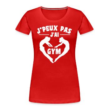 Ich kann kein Fitnessstudio | Gymnastik Geschenk | Fitnessstudio - Frauen Premium Bio T-Shirt - Rot - Vorne - Mia (176cm)