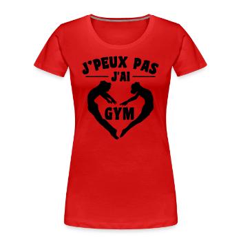 Ich kann kein Fitnessstudio | Gymnastik Geschenk | Fitnessstudio - Frauen Premium Bio T-Shirt - Rot - Vorne - Mia (176cm)