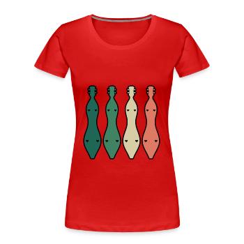 Retro Dulcimer Instrument Guitar - Women's Premium Organic T-Shirt - red - Front - Mia (176cm)