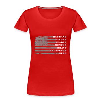 Man Of God Husband Dad Grandpa, Gift for Dad - Women's Premium Organic T-Shirt - red - Front - Mia (176cm)